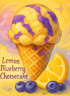 Lemon Blueberry Cheesecake Ice Cream.